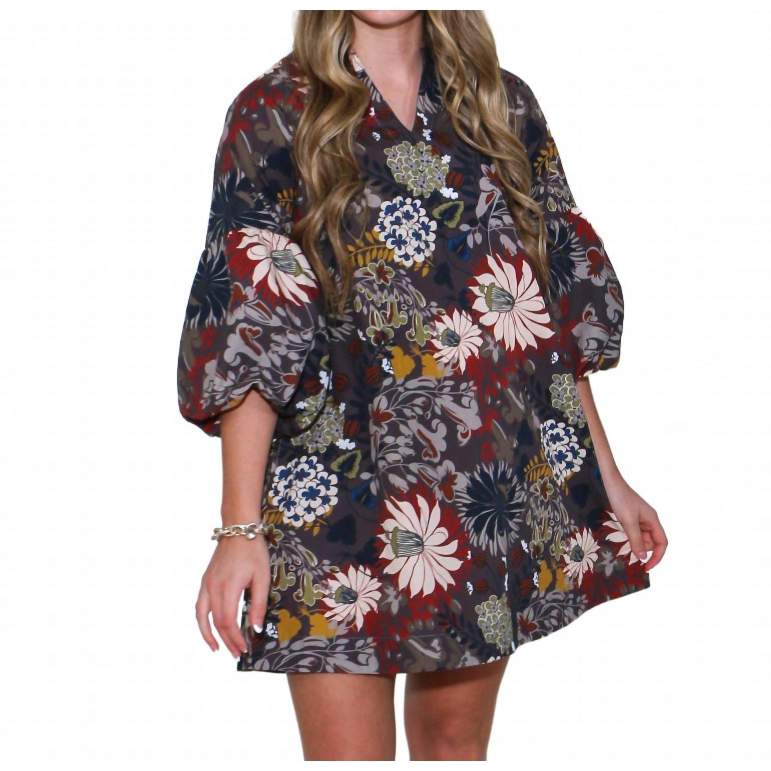 New Ivy Jane Autumn Blossoms Dress In Multi